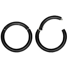 1.6mm x 10mm PVD Black Steel Hinged Ring