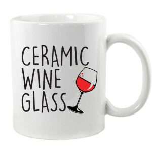 Ceramic Wine Glass Mug or Coaster