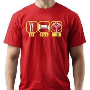 Eat Sleep Build Red T-Shirt