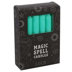 12 Magic Spell Candles Green - Luck