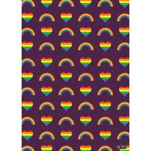 Purple Gay Pride Wrapping Paper and Gift Tag