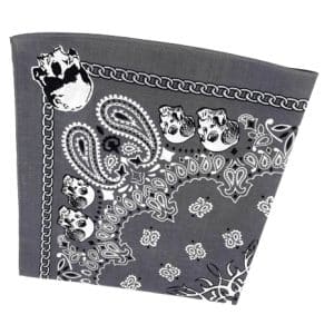 Grey Chain Skull Paisley Bandana