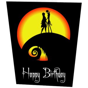 Jack and Sally Moon Inspired Birthday Card