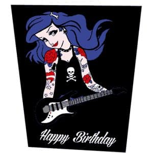 Punk Princess (Blue Hair) Birthday Card