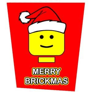 Santa Brick Head Merry Brickmas Christmas Card