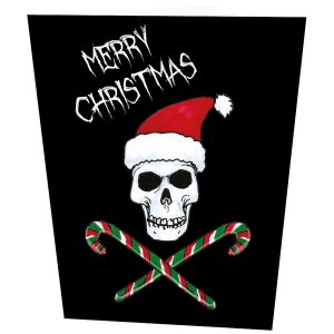 Santa Skull and Candy Canes Christmas Card