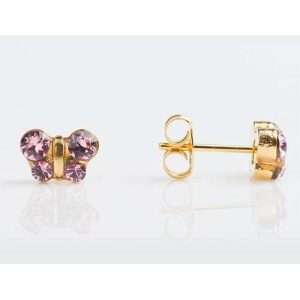 Studex Sensitive Gold Plated Light Rose Butterfly Butterfly Earrings
