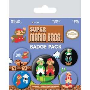 Super Mario Retro Badge Pack - BP80442