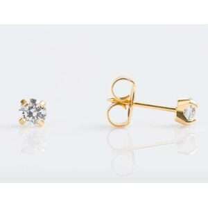 Studex Tiny Tips Gold Plated Tiff. 4mm Cubic Zirconia Earrings