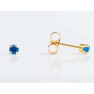 Studex Tiny Tips Gold Plated Tiff. 3mm September Sapphire Earrings