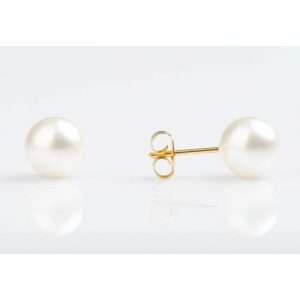 Studex Sensitive Gold Plated 8mm White Pearl Earrings