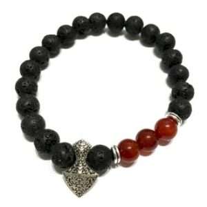 Lava Stone Bracelet -  Axe-head Carnelian