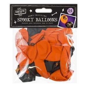 24 Black & Orange Halloween Balloons