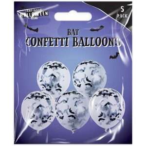 12" Bat Confetti Balloons 5 Pack