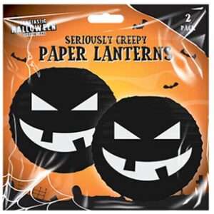 Black 2 Pack Pumpkin Paper Lanterns