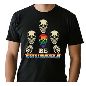 Be Yourself Rainbow Skull T-Shirt