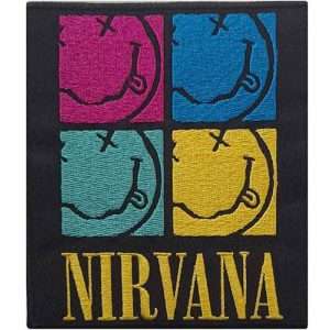 Nirvana Logo Happy Face Squares Official Patch
