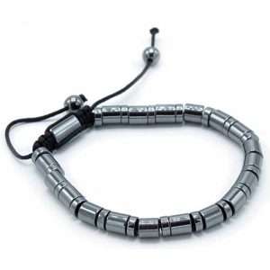 Magnetic Hematite Shamballa Bracelet - Cylinders and Circles