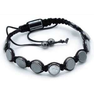 Magnetic Hematite Shamballa Bracelet - Round Flats