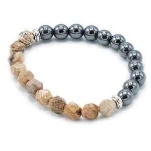 Faceted Gemstone Bracelet - Magnetic Picture Jasper