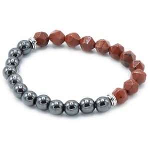 Faceted Gemstone Bracelet - Magnetic Red Jasper