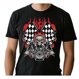 Skeleton Riding Motorbike T-Shirt