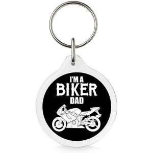 I'm A Biker Dad 40mm Round Keyring