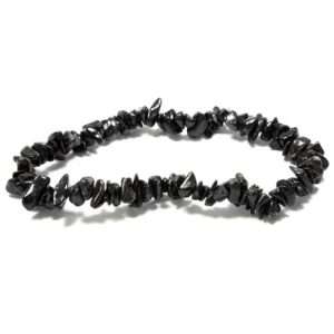 Black Obsidian Chip Stone Bracelet