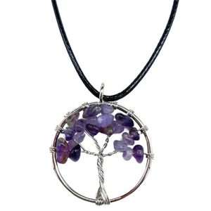 Amethyst Tree Of Life Gemstone Necklace