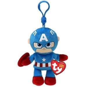 TY Captain America Beanie Key Clip