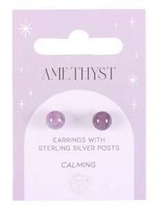 Amethyst Semi-Precious Crystal Stud Earrings