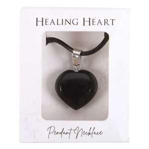Black Obsidian Crystal Heart Necklace