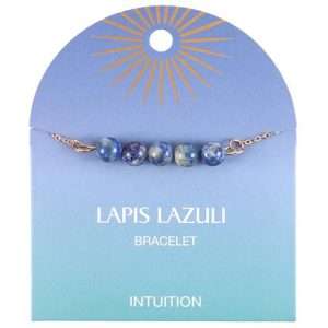 Crystal Beaded Chain Bracelet - Lapis Lazuli