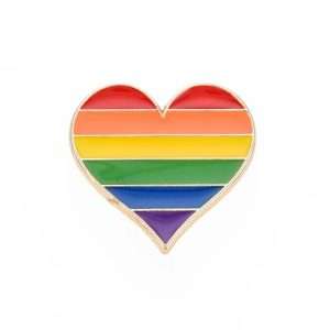 Rainbow Heart Enamel Pin Badge