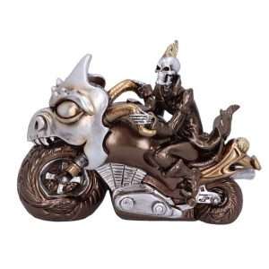 Ride or Die Bronze Skeleton Biker