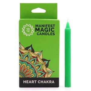 12 Manifest Magic Candles - Green - Heart Chakra