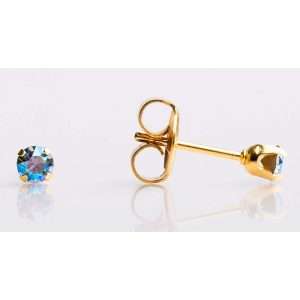 Studex Sensitive Gold Plated Shimmer Sapphire Earrings