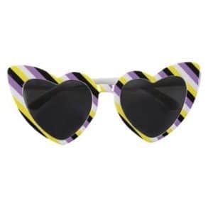 Non-Binary Pride Heart Shaped Sunglasses