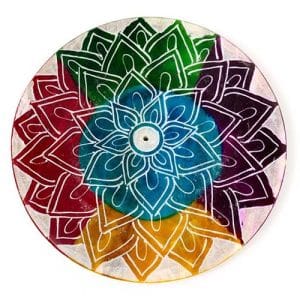 Soapstone Chakra Carved Lotus Incense Burner Dish