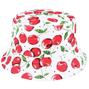 White with Cherrys Bucket Hat