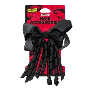 Halloween Hair Slide with Black Bow & Curls