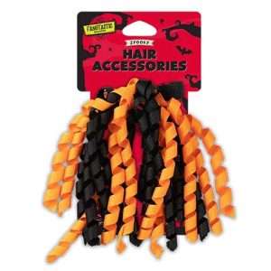 Halloween Hair Slide with Black & Orange Curls
