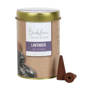 Lavender Elements Backflow Incense Cones in Tin