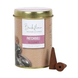 Patchouli Elements Backflow Incense Cones in Tin