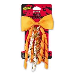 Halloween Hair Slide Orange Bow with Orange Curls