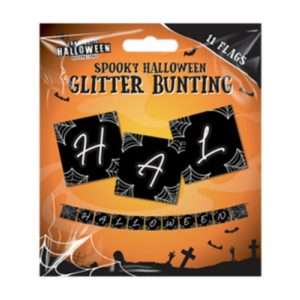 Spooky Halloween Glitter Cobwebs Bunting