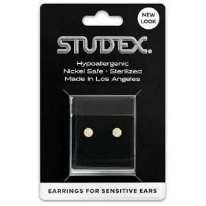 Studex Sensitive Carded Stainless Steel 4.5mm AB Crystal Fireball