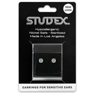 Studex Sensitive Carded Stainless Steel 4mm Cubic Zirconia