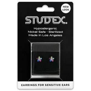 Studex Sensitive Carded Stainless Steel 5.5mm Rainbow Daisy Earrings