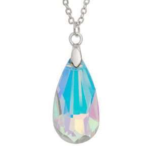 Faceted AB Glass Tear Drop Necklace